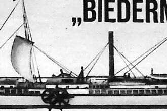 Rycina przedstawiająca parowiec Clermont Roberta Fultona na rzece Hudson