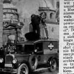Samochód wytwórni Fox z aparaturą dźwiękową podczas zdjęć na Wawelu w maju 1935
