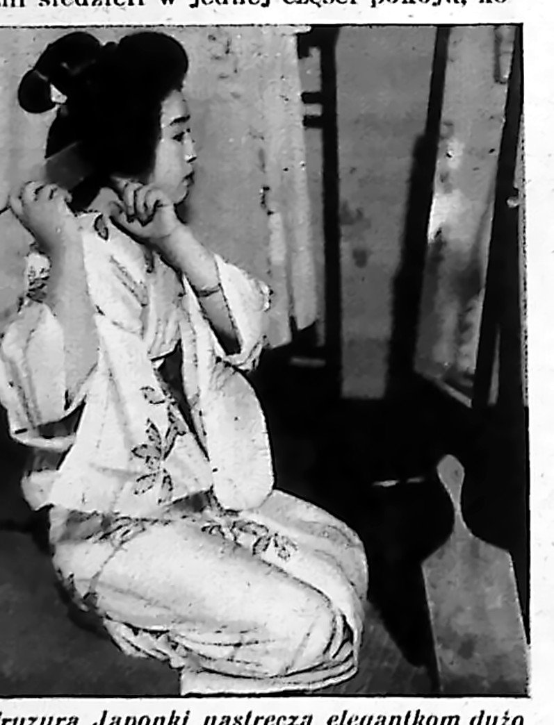 Japonka w tradycyjnej fryzurze, fotografia z lat 30.
