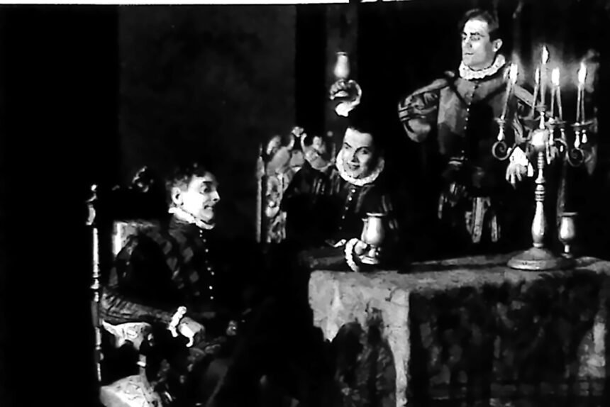 Scena z dramatu Zorilli „Don Juan Tenorio” z Józefem Węgrzynem w roli tytułowej