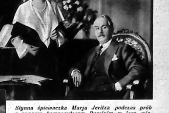 Maria Jeritza i Giacomo Puccini podczas próby w wiedeńskim mieszkaniu kompozytora