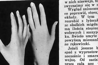 Zabieg manicure przy pomocy elektrycznej maszynki, lata 30.