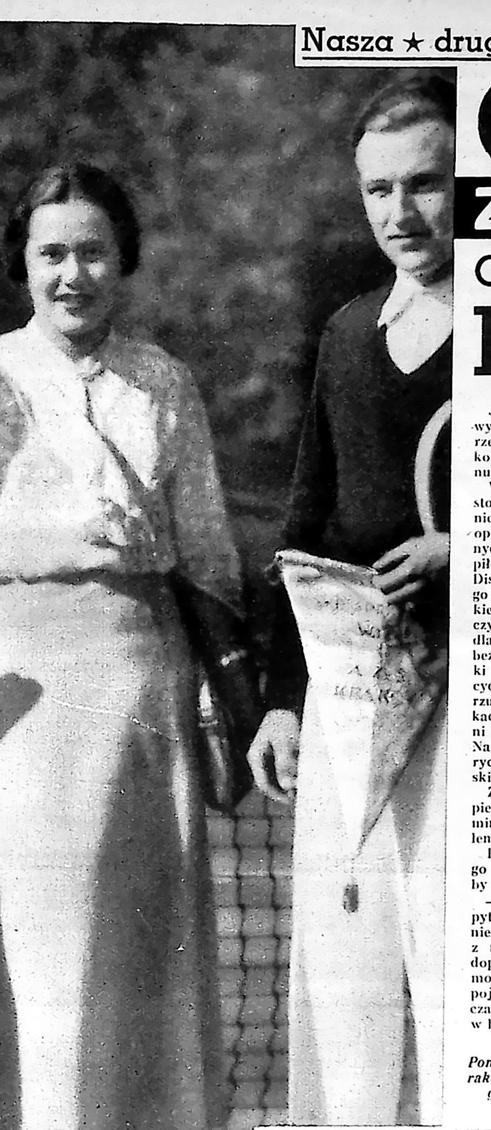 Tenisistka Rosa Kraus na korcie w Parku Krakowskim, 1935