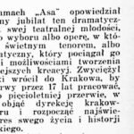Scena teatralna: dwoje aktorów w kostiumach z końca XIX wieku we wnętrzu dworskim.