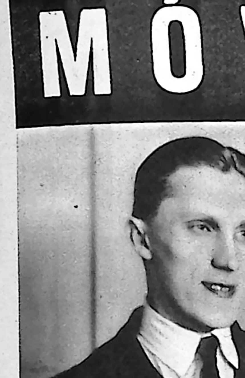 Portret lekkoatlety w marynarce i krawacie, zdjęcie z 1935 roku.